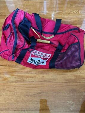 Vintage 90s Marlboro Red and Black Adventure Team Duffel Bag